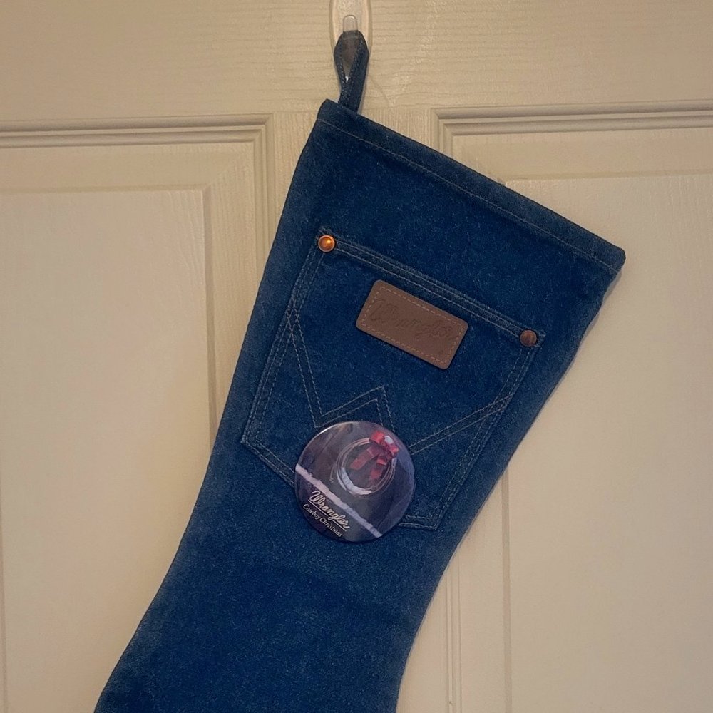Authentic Wrangler Cowboy Christmas Denim Stocking